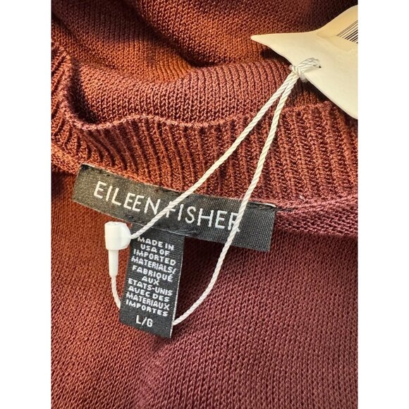 Eileen Fisher Tencel Knit Boxy Size Large Long Sleeve Crewneck Top NWT Light Wei - Picture 5 of 9